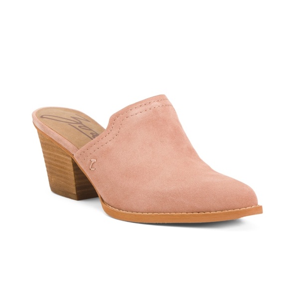 ZODIAC Pink Suede Ada Heels Women’s Size 6 Stacked Block 3in Heels NEW - Picture 2 of 6